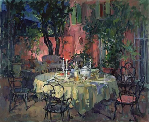 Terrasse bei Nacht